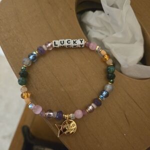 Little Words Project Word Of The Month Beaded Bracelet with Lucky Charm